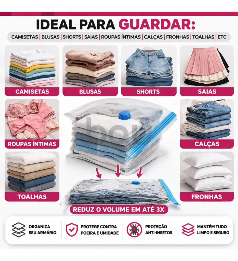 saco a vácuo médio guardar roupas